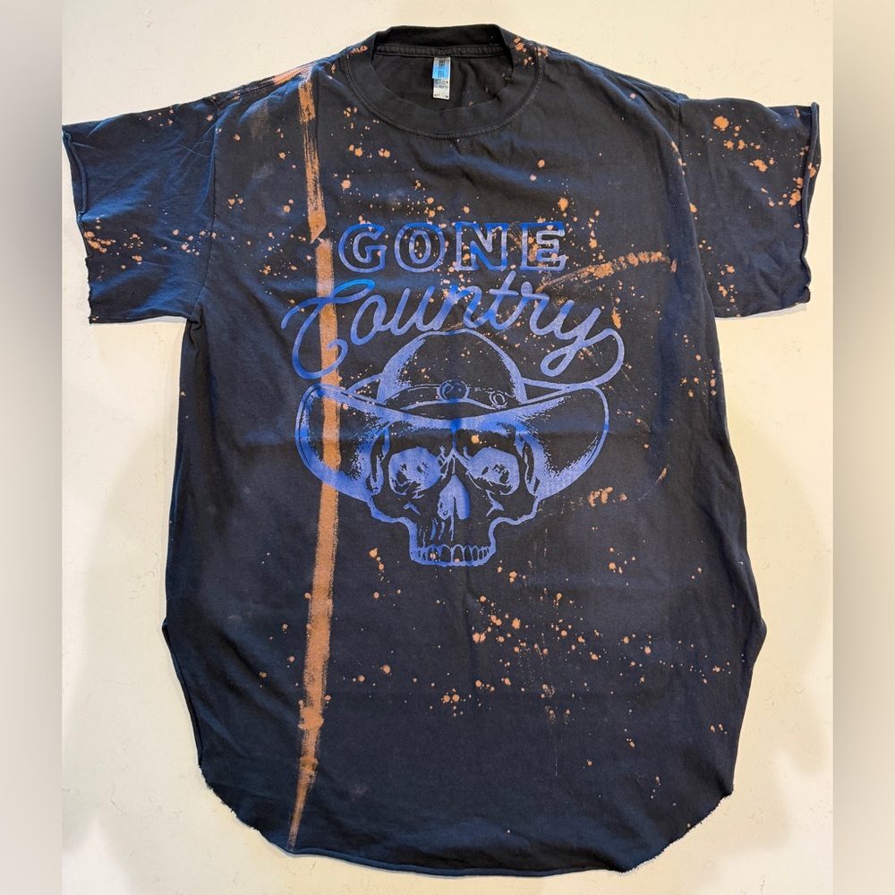 Gone Country Pebby Forevee Side Slit Tee M Medium Black